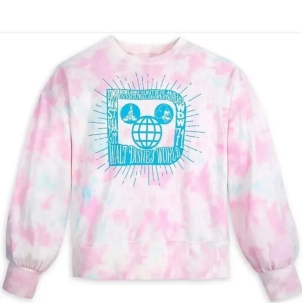 Disney Tomorrowland Mickey Tie Dye epcot Pullover Sweatshirt sz xl Walt Disney